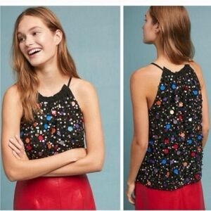 Anthropologie Moulinette Soeurs Paillette Sequin Party Blouse